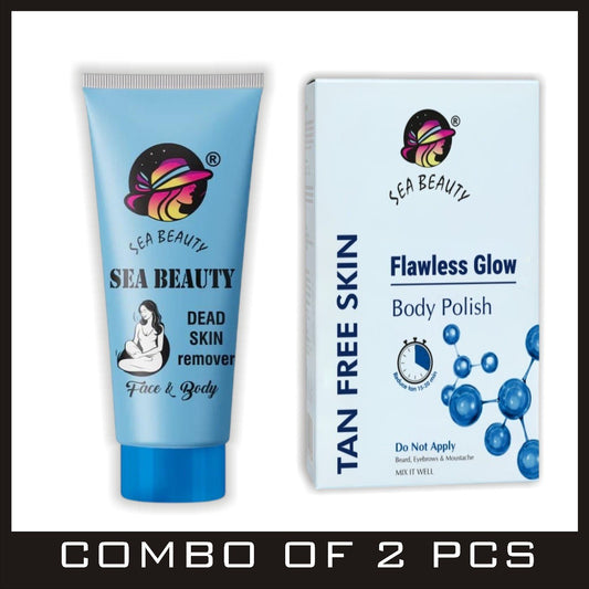 combo of 2ps sea beauty tan polish and dead skin remover